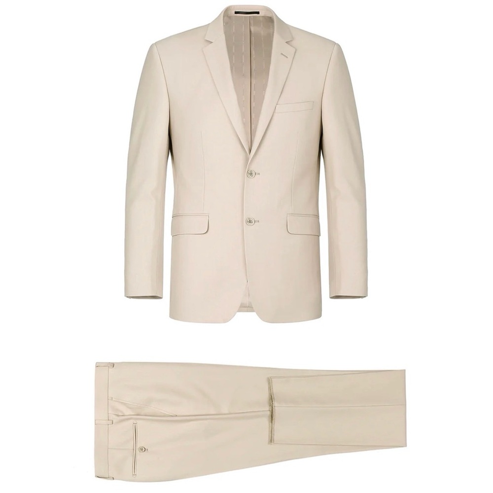 Renoir 201-3 Men's Formal Slim Fit Suit R48/42 NWT Beige